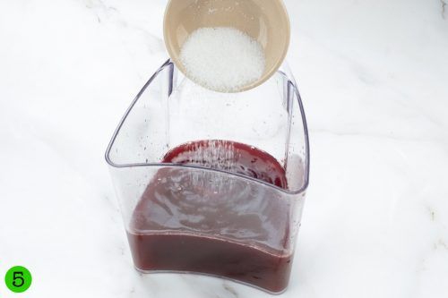 Step 5: Add sugar to the juice.
