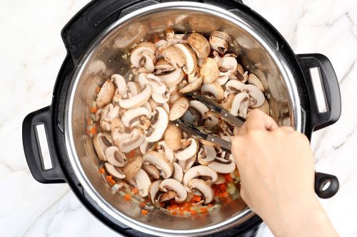 Step 2: Add mushrooms.