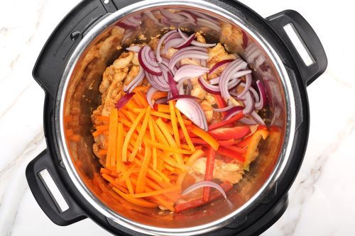Step 4: Add the vegetables. Stir for 3 minutes, then remove from the Instant Pot and set aside