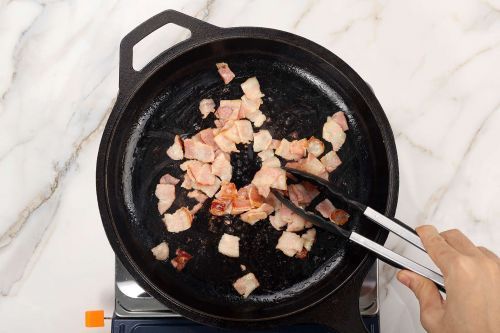 Step 1: Sear the bacon.