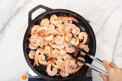 Step 3: Cook the shrimp.