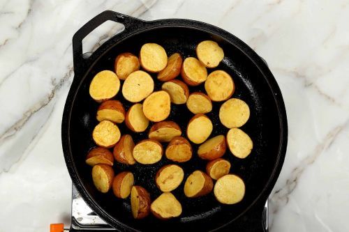 step 4: Sear the potatoes.